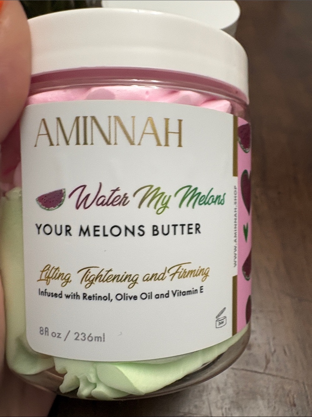 AMINNAH Water My Melons & Pineapples Body Butter Duo - Pink & Light Green - Picture 3 of 6